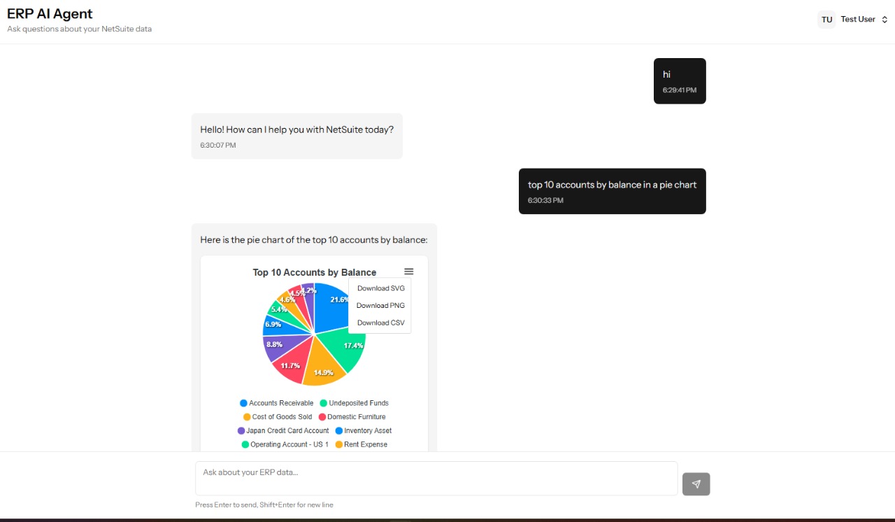 NetSuite ERP Agent Screenshot